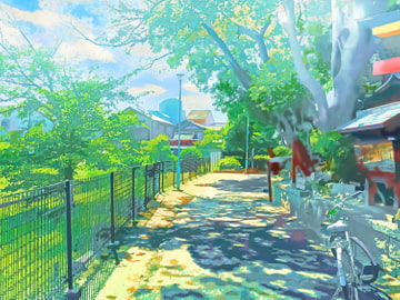 木漏れ日の散歩道【背景素材_夕方差分+空くり抜きセット】 [Re;creating_world]