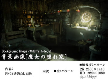 ファンタジー背景画像[魔女の隠れ家] [音素10]