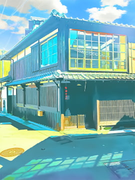 古風な日本家屋【背景素材_夕方差分+空くり抜きセット】 [Re;creating_world]