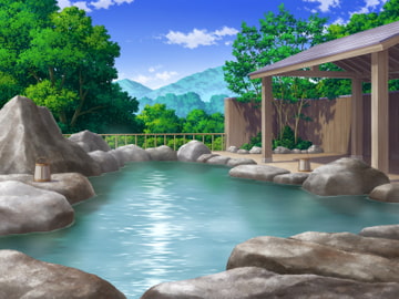 フリー背景素材 温泉 [アトリエてっち]