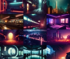 【サイバーパンク、SF系背景】著作権フリーの高解像度画像(100枚) [Game Material Store]