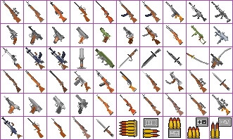 〈ドット絵〉32x32銃アイコン詰め合わせ(日本系) [ジア・ガーディアン]