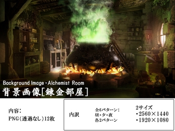 ファンタジー背景画像[錬金部屋] [音素10]