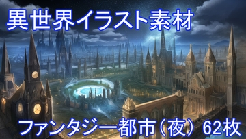 異世界イラスト素材「都市・夜間」 [イラスト素材ショップ]